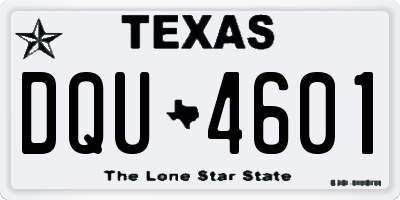 TX license plate DQU4601