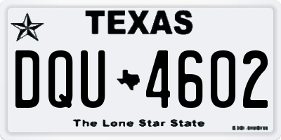 TX license plate DQU4602
