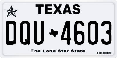 TX license plate DQU4603