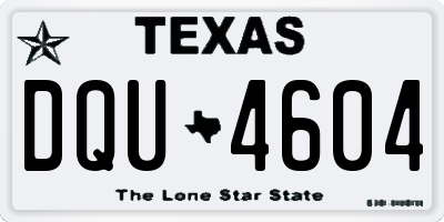 TX license plate DQU4604
