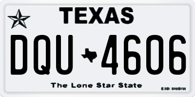 TX license plate DQU4606