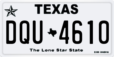 TX license plate DQU4610