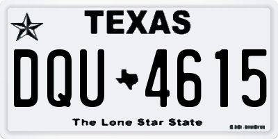 TX license plate DQU4615