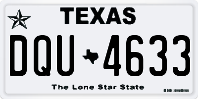 TX license plate DQU4633