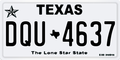 TX license plate DQU4637