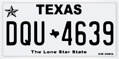 TX license plate DQU4639
