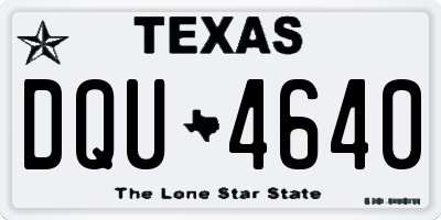 TX license plate DQU4640