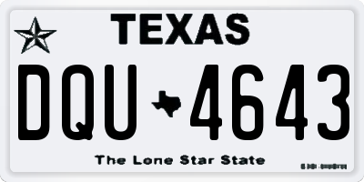 TX license plate DQU4643