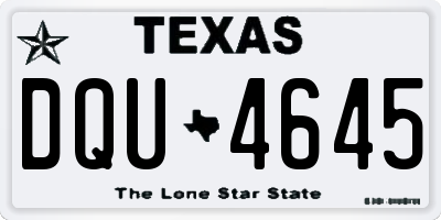TX license plate DQU4645