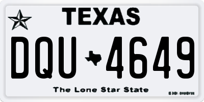 TX license plate DQU4649