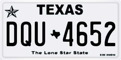 TX license plate DQU4652