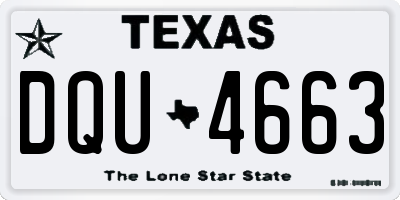 TX license plate DQU4663