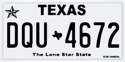 TX license plate DQU4672