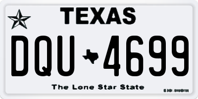 TX license plate DQU4699