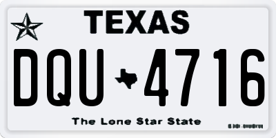 TX license plate DQU4716