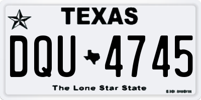 TX license plate DQU4745