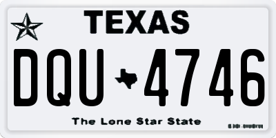 TX license plate DQU4746
