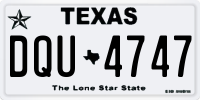 TX license plate DQU4747