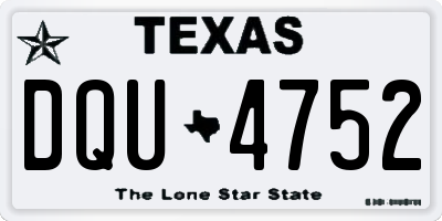 TX license plate DQU4752