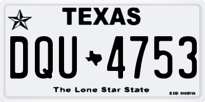 TX license plate DQU4753