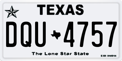 TX license plate DQU4757