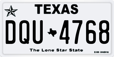 TX license plate DQU4768