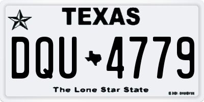 TX license plate DQU4779