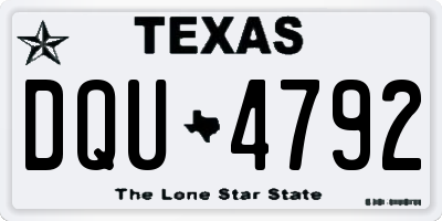 TX license plate DQU4792