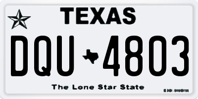TX license plate DQU4803