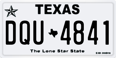 TX license plate DQU4841