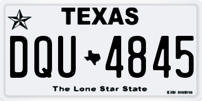 TX license plate DQU4845