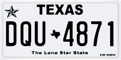 TX license plate DQU4871