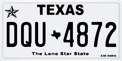 TX license plate DQU4872