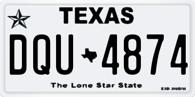 TX license plate DQU4874