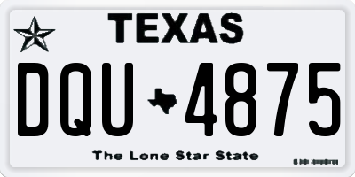TX license plate DQU4875