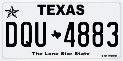 TX license plate DQU4883
