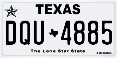 TX license plate DQU4885
