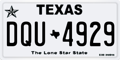 TX license plate DQU4929