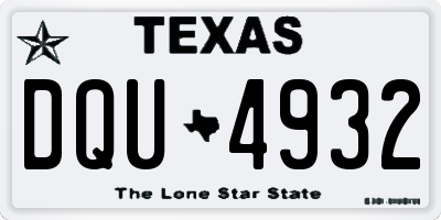 TX license plate DQU4932