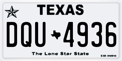 TX license plate DQU4936
