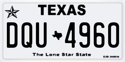 TX license plate DQU4960