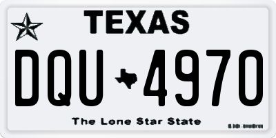TX license plate DQU4970