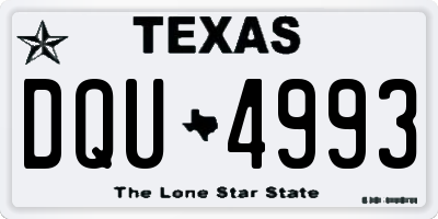 TX license plate DQU4993