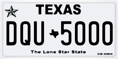 TX license plate DQU5000