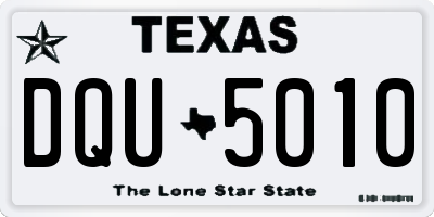 TX license plate DQU5010