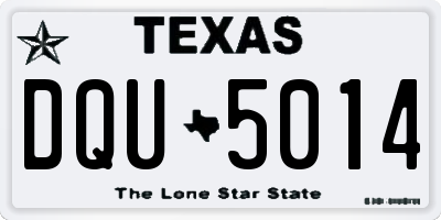 TX license plate DQU5014