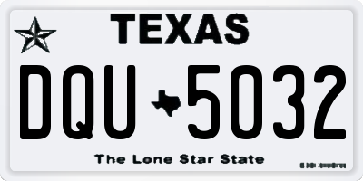 TX license plate DQU5032