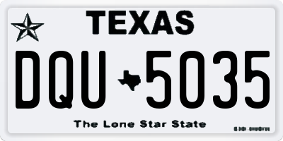 TX license plate DQU5035