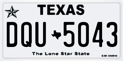 TX license plate DQU5043