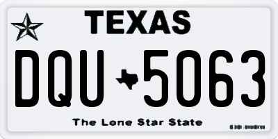 TX license plate DQU5063